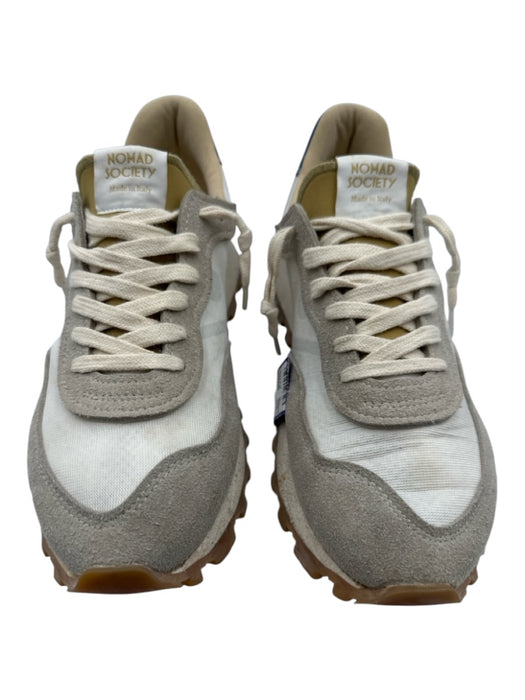 Nomad Society Shoe Size 42 White & Blue Canvas & Suede Solid Sneaker Men's Shoes White & Blue / 42