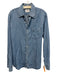 NN07 Size S Blue Cotton Blend Washed Denim Button up Men's Long Sleeve Shirt Blue / S