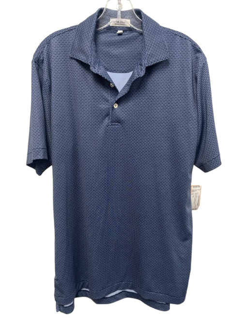 Peter Millar Size S Navy & Blue Synthetic X's Polo Athleisure Men's Short Sleeve Navy & Blue / S