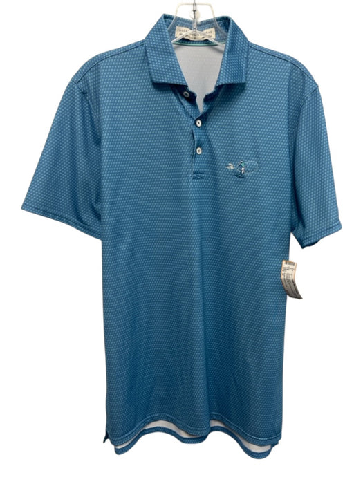 Holderness & Bourne Size M Blue & Green Synthetic Airplanes Polo Short Sleeve Blue & Green / M