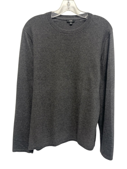 Vince Size M Gray Cotton Blend Knit Crew Neck Men's Sweater Gray / M