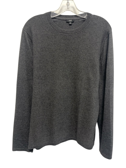 Vince Size M Gray Cotton Blend Knit Crew Neck Men's Sweater Gray / M