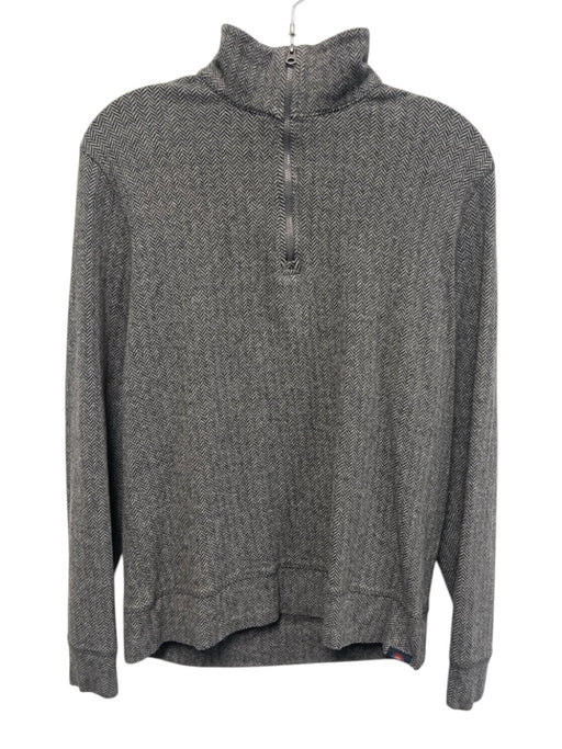 Faherty Size S Gray Synthetic Herringbone Quarter Zip Men's Long Sleeve Shirt Gray / S