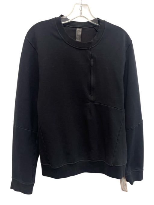 Lululemon Size M Black Cotton Blend Solid Sweatshirt Crew Long Sleeve Shirt Black / M