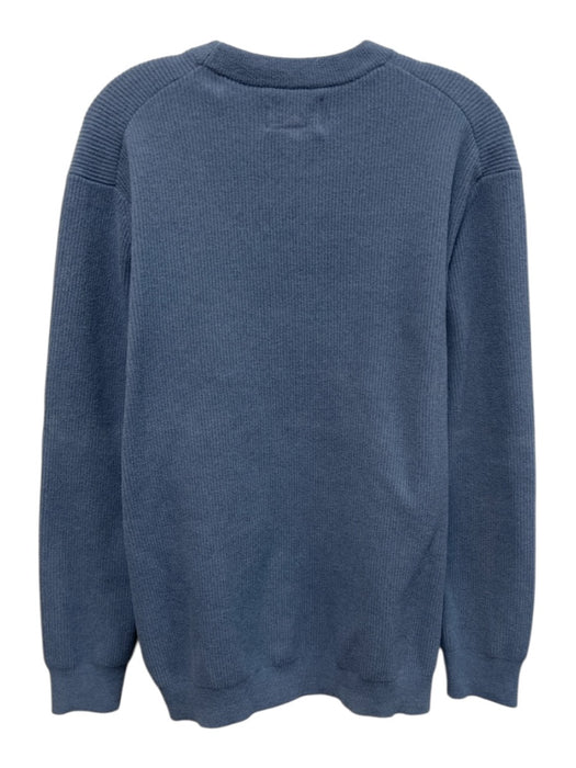 NN07 Size Est S Blue Cotton Blend Terry Cloth Ribbed Crew Long Sleeve Shirt Blue / Est S