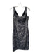 Trina Turk Size 2 Black & Gray Polyester Sweetheart Neckline Lace Print Dress Black & Gray / 2