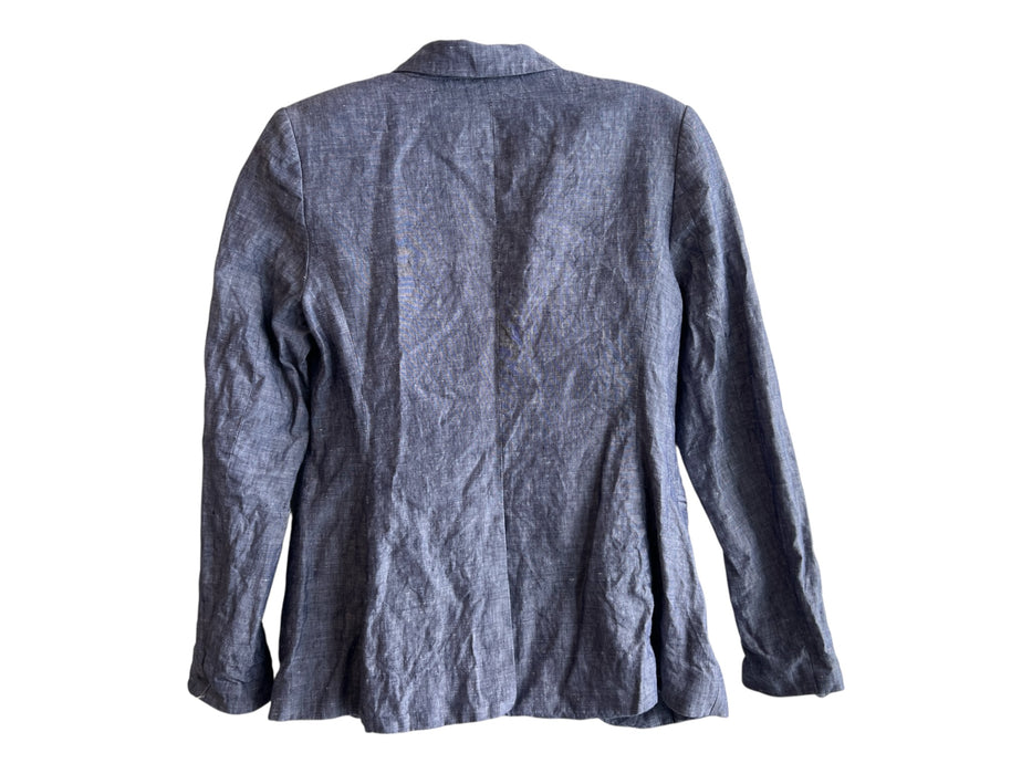 Joie Size 0 Blue Linen Open Front Long Sleeve Pockets Blazer Jacket Blue / 0