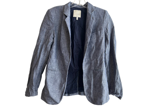 Joie Size 0 Blue Linen Open Front Long Sleeve Pockets Blazer Jacket Blue / 0