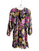 Current Air Size S Pink & Yellow Linen & Rayon Long Sleeve Floral Dress Pink & Yellow / S