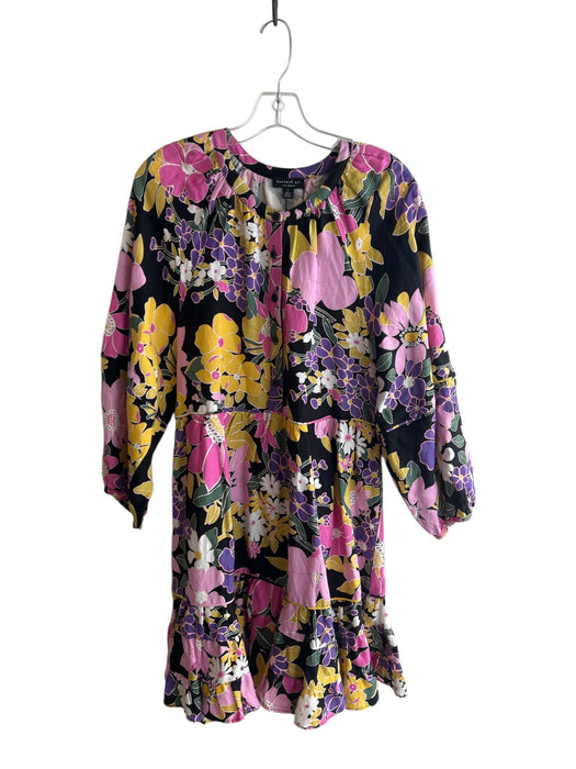 Current Air Size S Pink & Yellow Linen & Rayon Long Sleeve Floral Dress Pink & Yellow / S