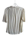 Tiny Size S Beige Rayon Short Sleeve Floral Embroidery Lined V Neck Top Beige / S