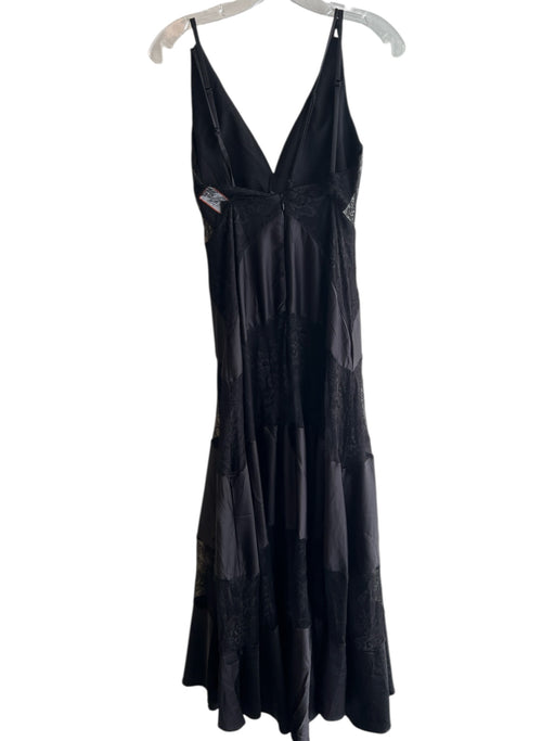 Layered with Love Size S Black Polyester Lace Detail V Neck Zip Back Dress Black / S