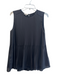 Lafayette 148 Size Medium Black Polyester Pleated Sleeveless Keyhole Back Top Black / Medium