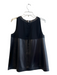 Lafayette 148 Size Medium Black Leather Round Neck Sleeveless Back Zip Top Black / Medium