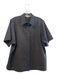 Lafayette 148 Size Medium Black Cotton Collared Short Sleeve Button Down Top Black / Medium