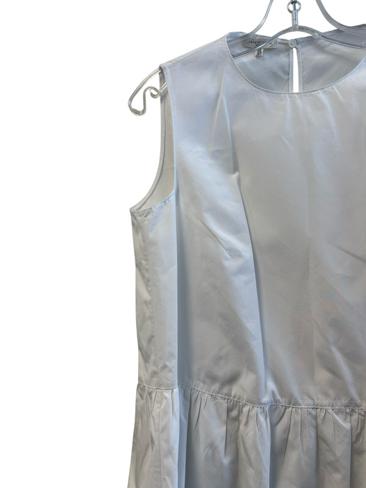 Lafayette 148 Size Medium White Cotton Round Neck Sleeveless Keyhole Back Tunic White / Medium