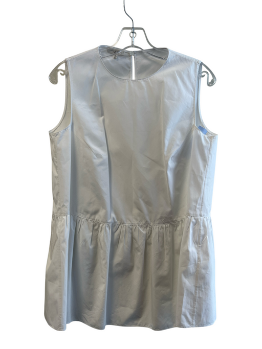 Lafayette 148 Size Medium White Cotton Round Neck Sleeveless Keyhole Back Tunic White / Medium
