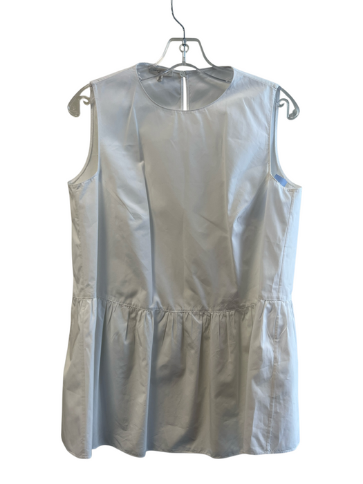Lafayette 148 Size Medium White Cotton Round Neck Sleeveless Keyhole Back Tunic White / Medium