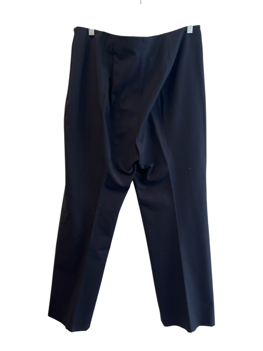 Lafayette 148 Size 10 Black Cotton Blend Side Zip Flat Front No Pockets Pants Black / 10