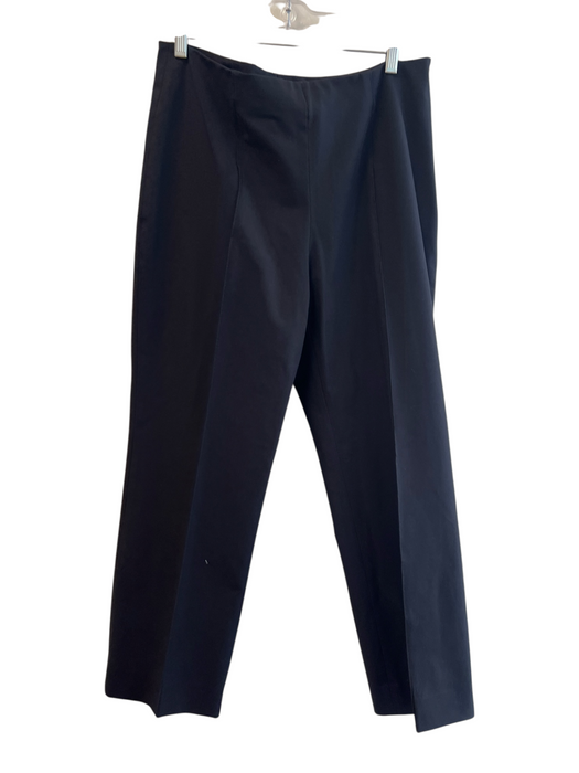 Lafayette 148 Size 10 Black Cotton Blend Side Zip Flat Front No Pockets Pants Black / 10