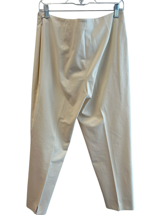 Piazza Sempione Size 48 Ivory Cotton Blend Flat Front Side Zip No pocket Pants Ivory / 48