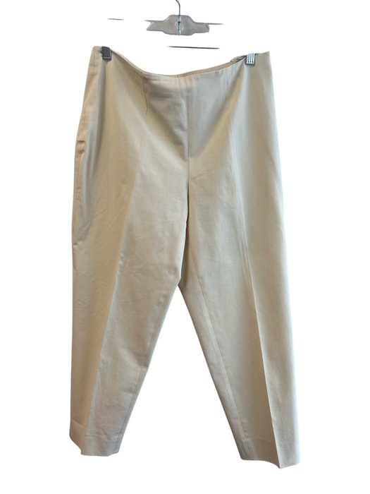 Piazza Sempione Size 48 Ivory Cotton Blend Flat Front Side Zip No pocket Pants Ivory / 48