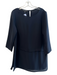 Lafayette 148 Size Medium Black Silk Long Sleeve Round Neck Side Slits Tunic Black / Medium