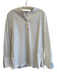 Lafayette 148 Size Est L White Cotton Blend Long Sleeve Standing Collar Tunic White / Est L