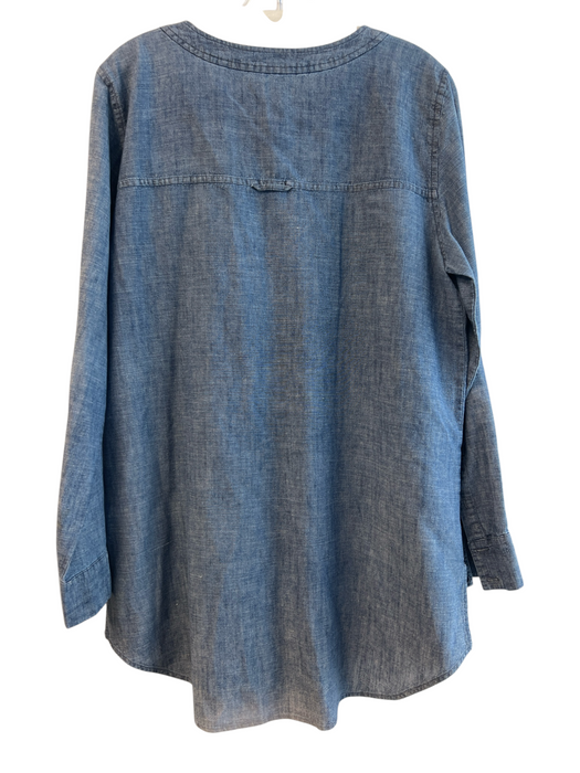 Eileen Fisher Size Medium Med Light Wash Hemp & organic cotton Long Sleeve Tunic Med Light Wash / Medium
