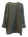 Lafayette 148 Size 10 Black Silk Polyester Long Sleeve V Neck Side Zip Top Black / 10