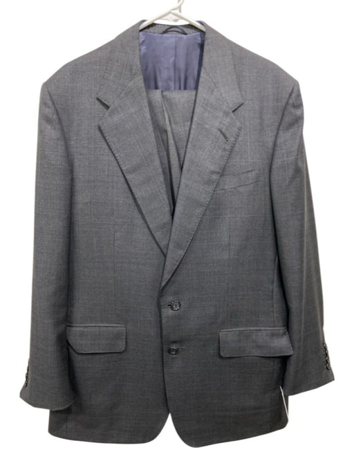 Miller Brothers Gray Wool Plaid 2 Button Men's Suit Gray / Est 42L