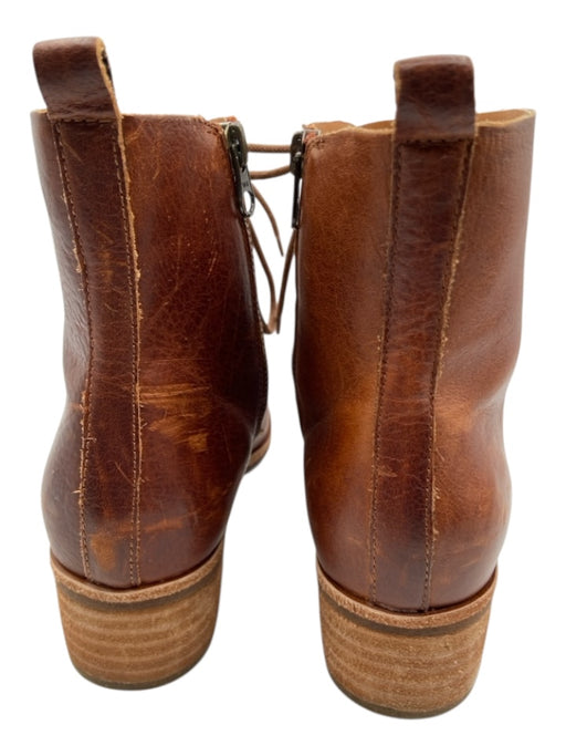 Kork-Ease Shoe Size 7M Brown Leather Lace Up Round Almond Toe Zip Ankle Boots Brown / 7M