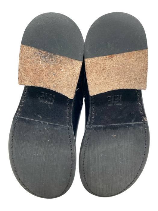 Frye Shoe Size 7B Black Leather Wood Outsole Buckle Detail Almond Toe Boots Black / 7B