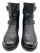 Frye Shoe Size 7B Black Leather Wood Outsole Buckle Detail Almond Toe Boots Black / 7B