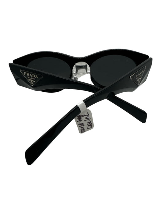 Prada Black Acetate Dark Tint Logo Sunglasses Black