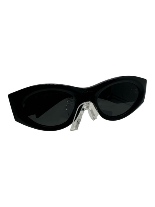 Prada Black Acetate Dark Tint Logo Sunglasses Black