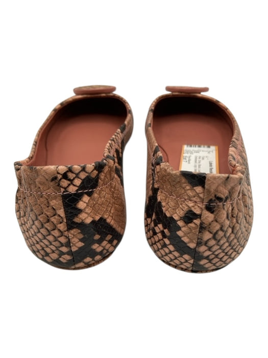Tory Burch Shoe Size Est 7 Pink, Gray, Black Leather Elastic Logo ballet Flats Pink, Gray, Black / Est 7