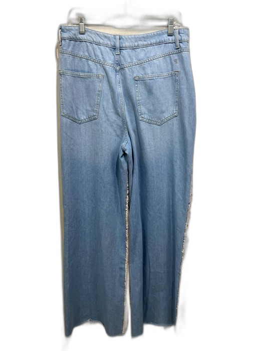 Pilcro Size 31 Light Wash & Beige Cotton Blend Sequined Fabric Block Jeans Light Wash & Beige / 31