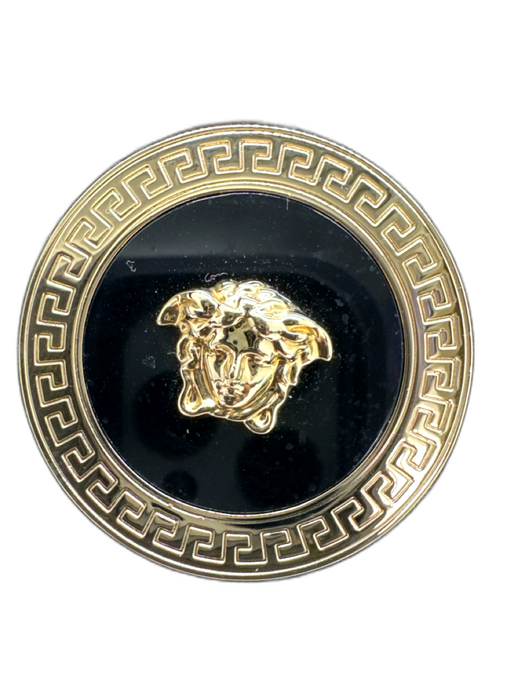 Versace Black Nappa Leather Quilted Medusa Gold Tone Hardware belt Bag Black / Small