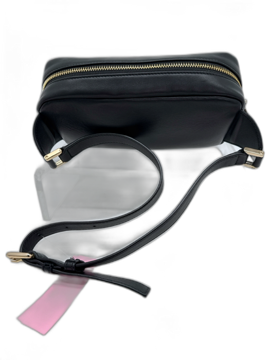 Versace Black Nappa Leather Quilted Medusa Gold Tone Hardware belt Bag Black / Small