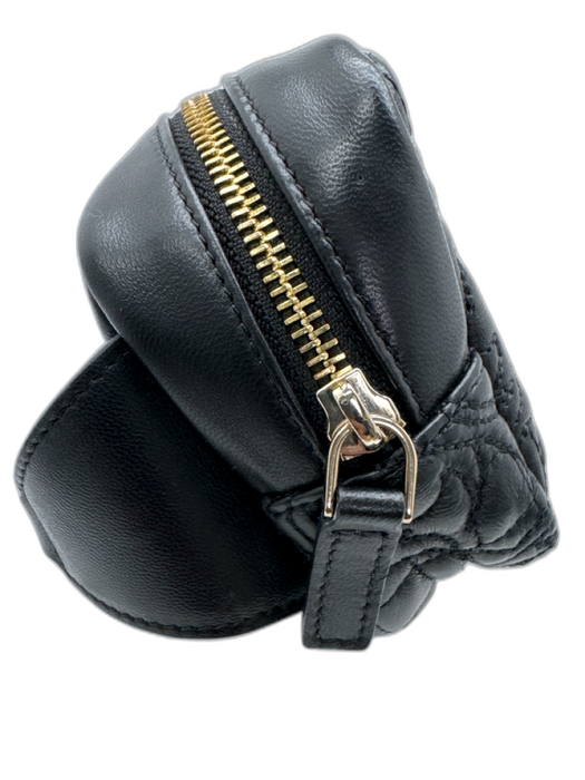 Versace Black Nappa Leather Quilted Medusa Gold Tone Hardware belt Bag Black / Small