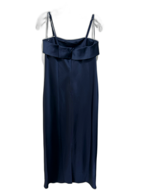 Banana Republic Size 10 Navy Blue Polyester Spaghetti Strap Dress Satin Gown Navy Blue / 10