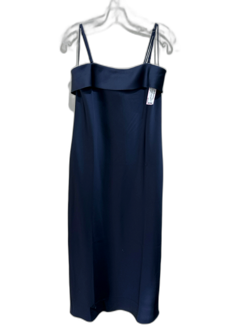 Banana Republic Size 10 Navy Blue Polyester Spaghetti Strap Dress Satin Gown Navy Blue / 10