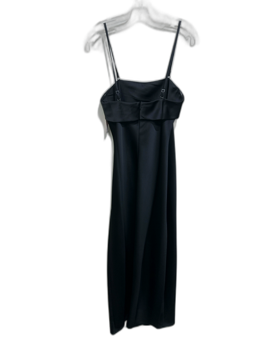 Banana Republic Size 10 Black Polyester Spaghetti Strap Back Slit Fold Over Gown Black / 10