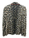 Escada Size 38 Beige, Tan & Black Cotton Blend Gold button Cheetah Blazer Jacket Beige, Tan & Black / 38