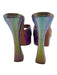 Amina Muaddi Shoe Size 38 Purple Iridescent Leather Square Toe Platform Sandals Purple Iridescent / 38