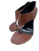 Saint Laurent Shoe Size 38.5 Brown Leather Round Toe Stiletto Thong Sandals Brown / 38.5