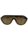 Fendi Cream & Brown Acetate gold tone metal Zucca case incl Shield Sunglasses Cream & Brown