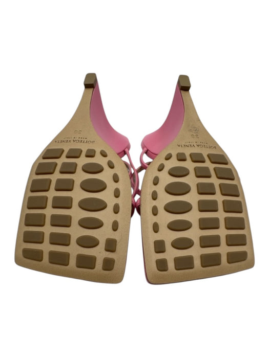 Bottega Veneta Shoe Size 38 Pink Leather Square Toe Strappy Thong Wedge Sandals Pink / 38