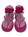 Valentino Shoe Size 38 Pink PVC Wedge Rock Studs Ankle Wrap Thong Sandals Pink / 38